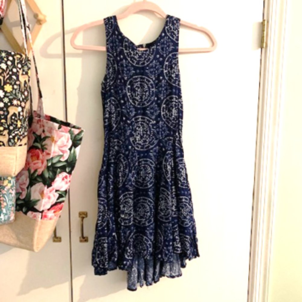 Blue and White Pattern Dress